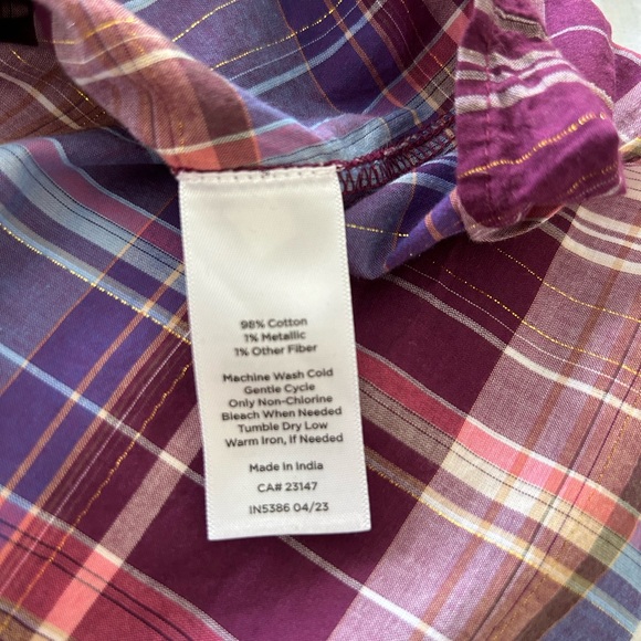 Talbot’s Cotton Plaid Button Up - Picture 5 of 5